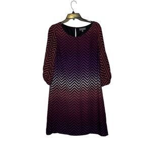Luxology Dress Size 10‎ Multi Color Chevron Striped Womens Lined Polyester